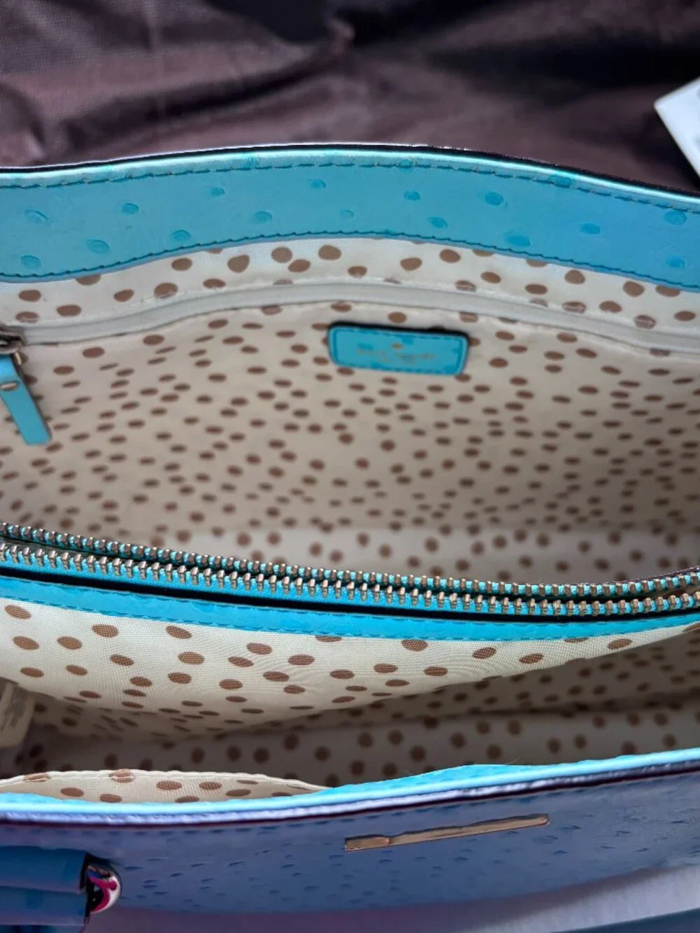 Kate Spade textured ostrich-embossed leather tote bag